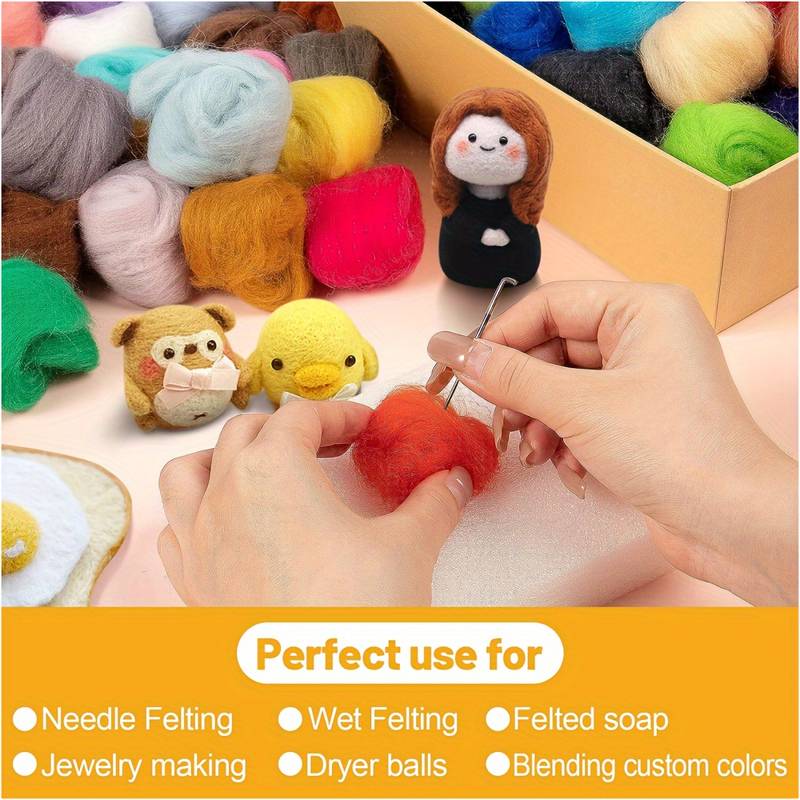 Handmade Felting Wool - large choice of colours