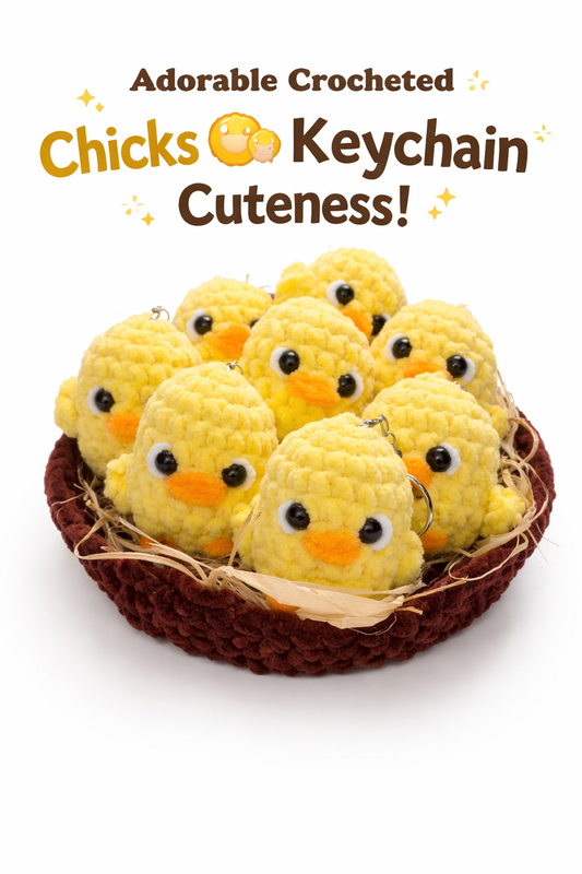 Crochet Chick Keychain – Handmade with Yummy Yarn