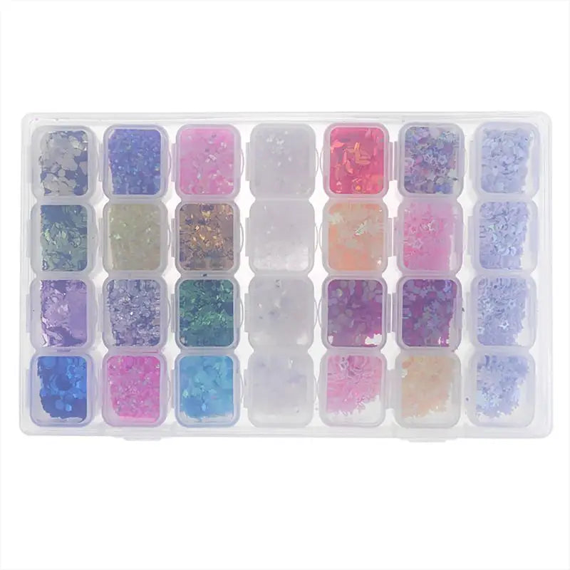 1pc 28-Grid Diamond Painting Storage Case, Plastic Organizer Box For Embroidery Accessories, DIY Arts Crafts, Contemporary Style, Clear Container With Snap Closure