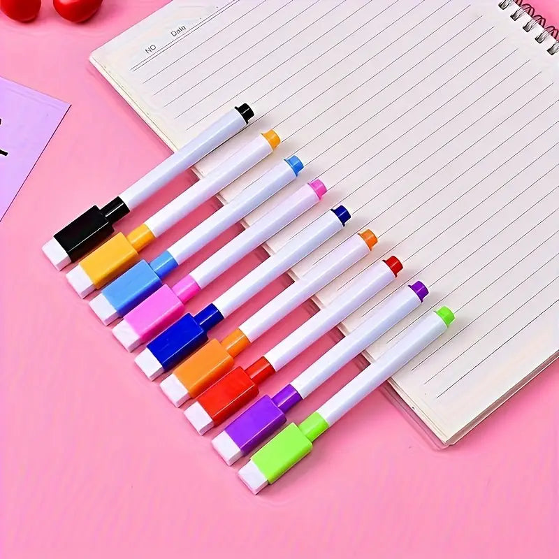 Erasable Whiteboard Markers - in 8 Vibrant Colours