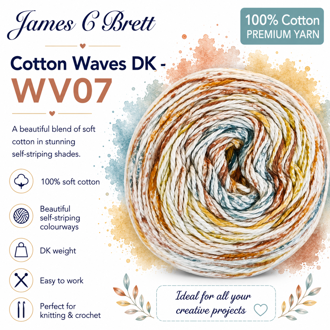 James C. Brett - Cotton Waves 100% Cotton Double Knit