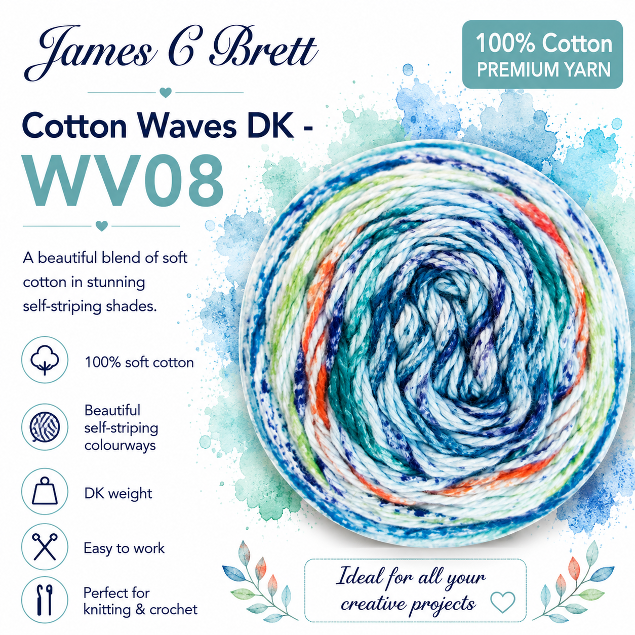 James C. Brett - Cotton Waves 100% Cotton Double Knit