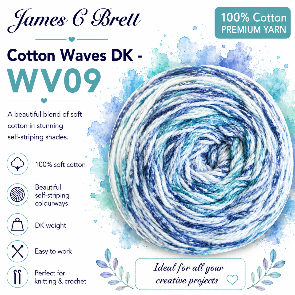 James C. Brett - Cotton Waves 100% Cotton Double Knit