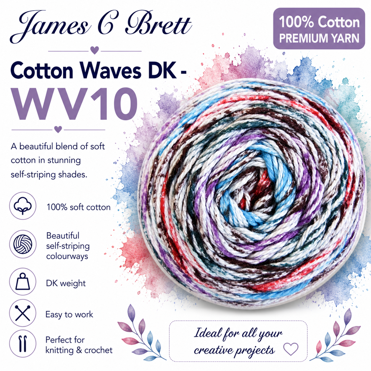 James C. Brett - Cotton Waves 100% Cotton Double Knit