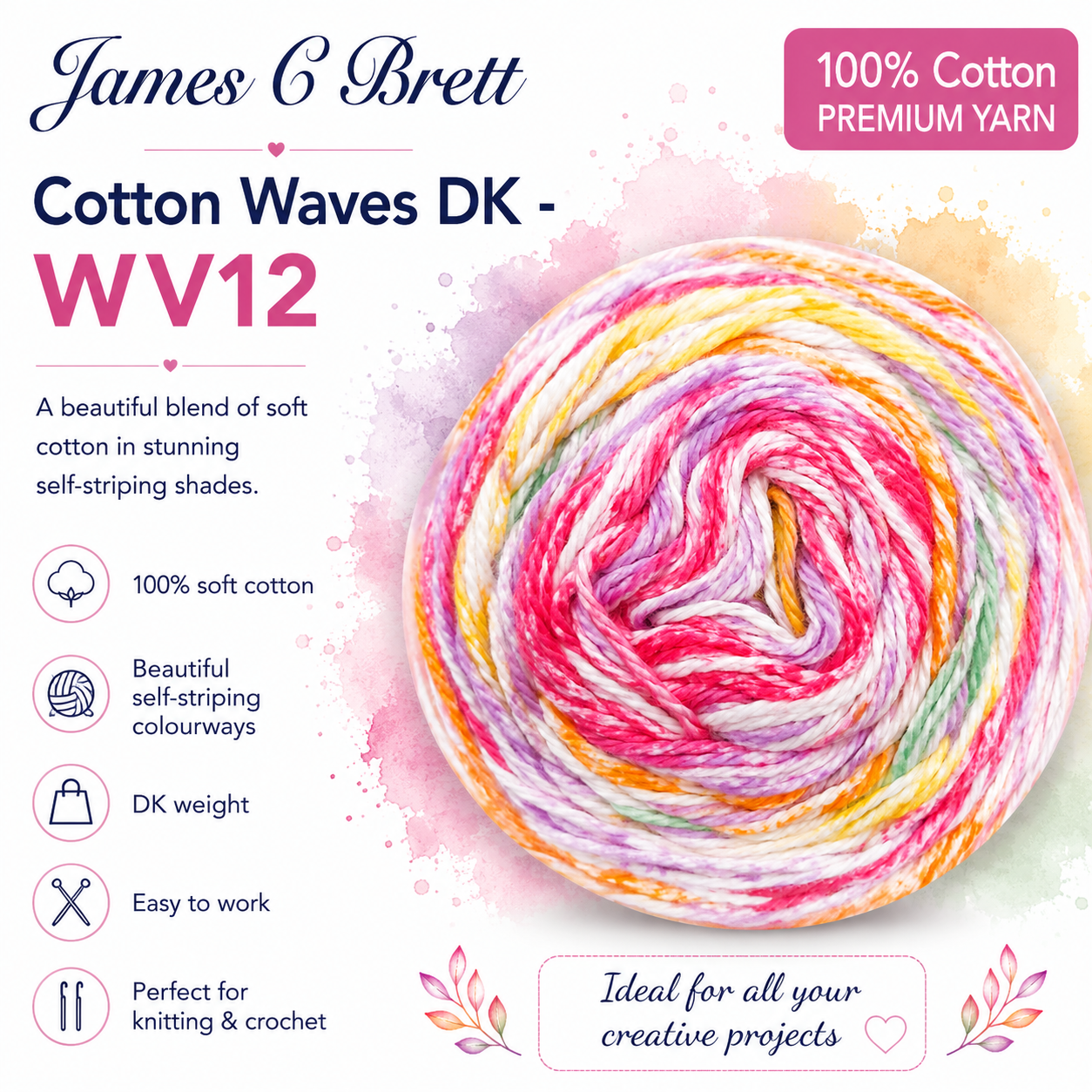 James C. Brett - Cotton Waves 100% Cotton Double Knit